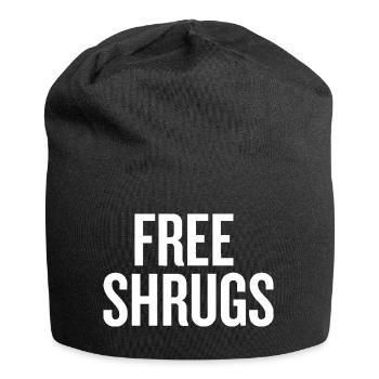 Free Shrugs T-shirt Halloween Christmas Funny Cool - Jersey Beanie - black - Front