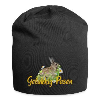 gelukkig pasen Frohe Ostern - Jersey-Beanie - Schwarz - Vorne