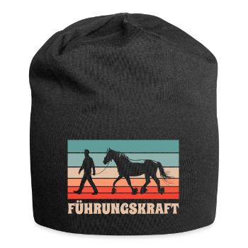 Führungskraft Pferd Reiten Geschenkidee Humor - Jersey-Beanie - Schwarz - Vorne