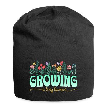 Maternity Flowers Pregnancy Announcement - Jersey Beanie - black - Front