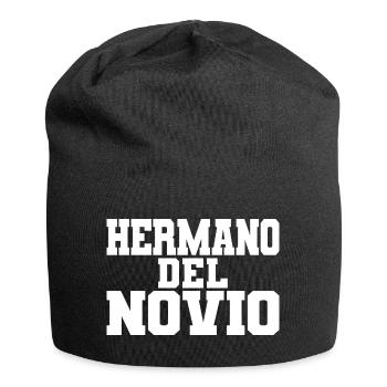 Hermano del Novio Groom's Brother Wedding Gift - Jersey Beanie - black - Front