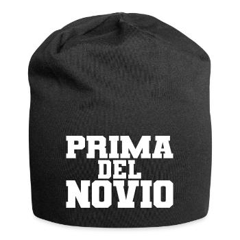 Prima del Novio Groom's Cousin Women Wedding Gift - Jersey Beanie - black - Front