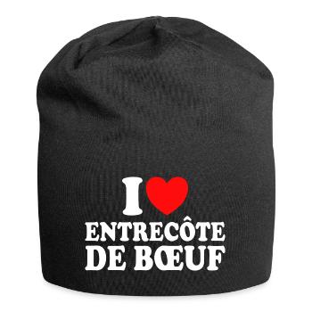 Boucher I Love Entrecôte De Boeuf - Bonnet en jersey - noir - Devant