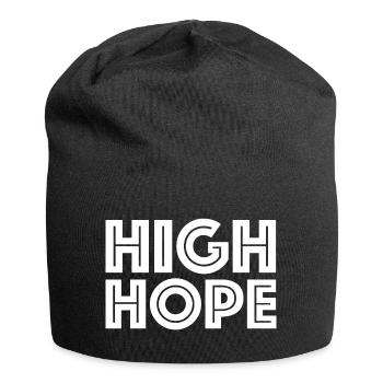 High Hope | Hope, Motivation, Goal, Team - Jersey Beanie - black - Front