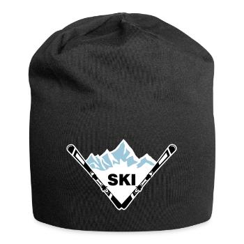 Ski und Berg - Jersey-Beanie - Schwarz - Vorne