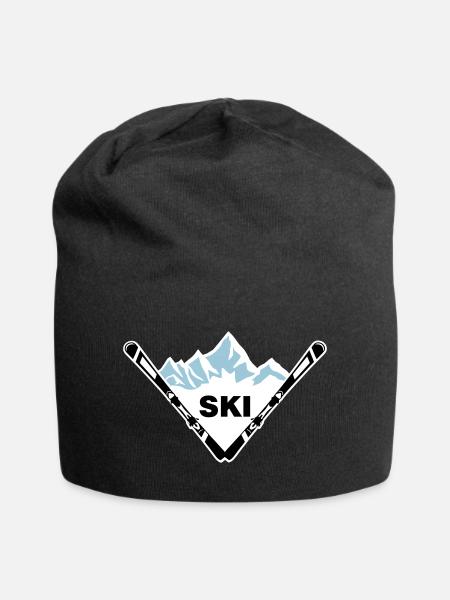 Ski und Berg - Jersey-Beanie - Schwarz