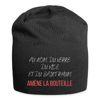 Au nom du verre du vice et du saint rhum - Bonnet en jersey - noir - Devant