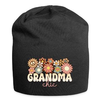 Retro Boho 1970 Mami Formidable Mamie Chic - Bonnet en jersey - noir - Devant