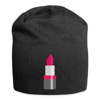 Lipstick motif make-up gift idea - Jersey Beanie - black - Front