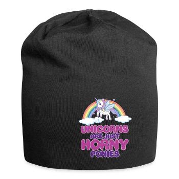 Lustiger Einhorn Spruch I Einhörner - Jersey-Beanie - Schwarz - Vorne