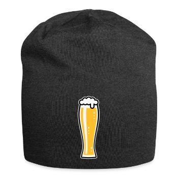 Weißbierglas (Bier / Weizenglas / Bierglas / 3C) - Jersey-Beanie - Anthrazit - Vorne