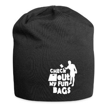 Check Out My Fun Bags - Jersey-Beanie - Schwarz - Vorne