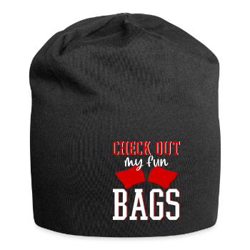 Check Out My Fun Bags 2 - Jersey-Beanie - Schwarz - Vorne