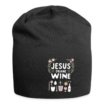Jesus Drank Wine 8 - Jersey-Beanie - Schwarz - Vorne