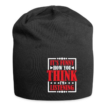 It's Funny How You Think I'm Listening 2 - Jersey-Beanie - Schwarz - Vorne