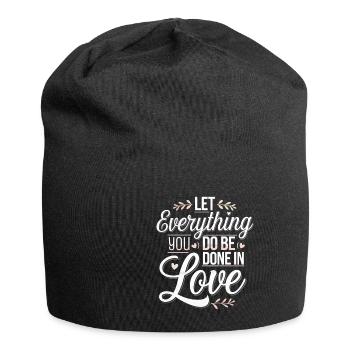 Let Everything You Do Be Done In Love 4 - Jersey-Beanie - Schwarz - Vorne