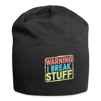 Warning I Break Stuff 21 - Jersey-Beanie - Schwarz - Vorne