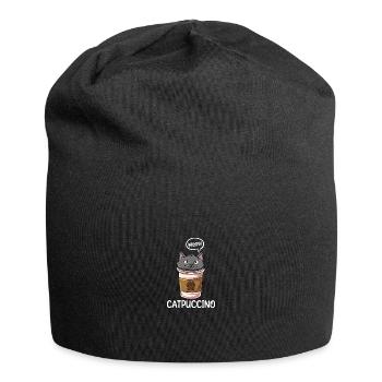 Catpuccino Kawaii Katze Kaffee Anime Otaku - Jersey-Beanie - Schwarz - Vorne