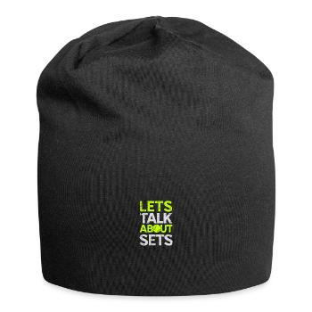 Tennisspieler Tennisspielerin Geschenk Tennisball - Jersey-Beanie - Schwarz - Vorne