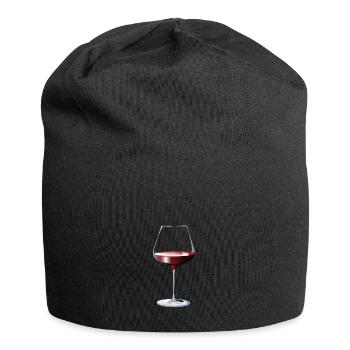 Glass of red wine - Jersey Beanie - black - Front