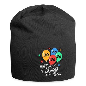 Happy Birthday Balloons 30th birthday HARIZ Ges - Jersey Beanie - black - Front