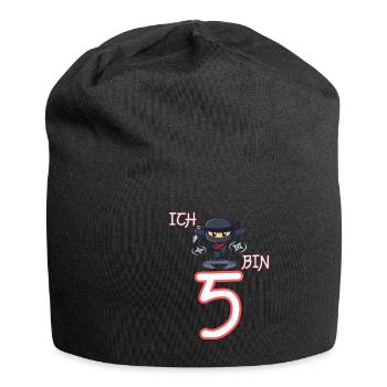Ich bin 5 Ninja Geburtstag 5.Geburtstag - Jersey-Beanie - Schwarz - Vorne