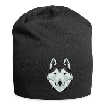 Cute Siberian Husky Puppy Artsy Animal Wildlife - Jersey Beanie - black - Front