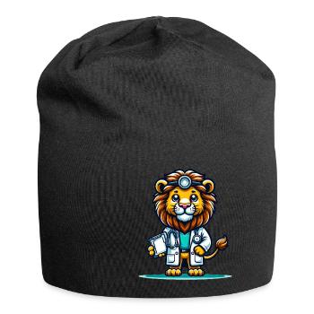 Cute Lion Doctor - Jersey Beanie - black - Front