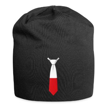 Cravate Pologne – Conception du drapeau - Bonnet en jersey - noir - Devant