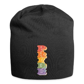 Pride Vertikal Regenbogen CSD Retro Spruch Retro 7 - Jersey-Beanie - Schwarz - Vorne