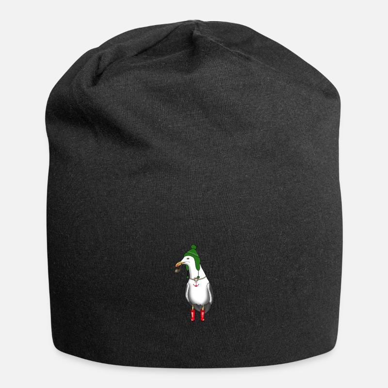 Möwe Meer Küste Winter Geschenkidee - Jersey-Beanie - Schwarz