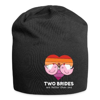 LBGT Flag Gay Pride Human Two Brides are better - Jersey Beanie - black - Front