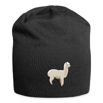 Lama alpaga alpaga laine nature animal cadeau doux - Bonnet en jersey - noir - Devant
