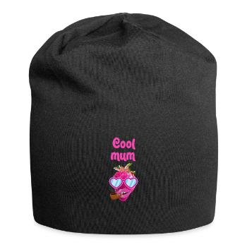 cool mum,pipe,strawberry,pop-art,pink,sunglasses - Jersey Beanie - black - Front
