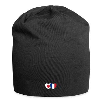 Japon France Flag Coeur - Bonnet en jersey - noir - Devant