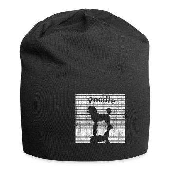 Pudel schwarz weiß - Jersey-Beanie - Schwarz - Vorne