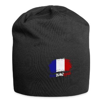 Bleu Blanc Rouge Champions de football drapeau français - Bonnet en jersey - noir - Devant