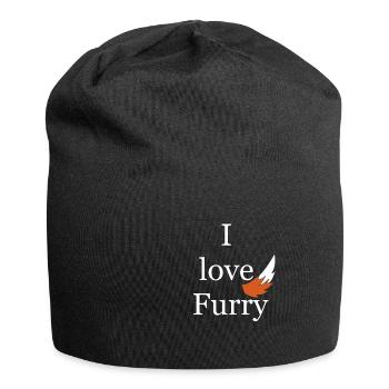 Ich liebe Furry I Love Furry Werwolf Fuchs Schwanz - Jersey-Beanie - Schwarz - Vorne