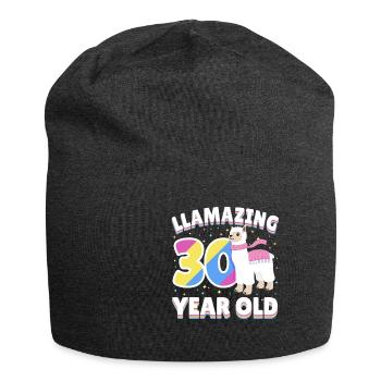 Llama 30ème anniversaire de trente ans présente - Bonnet en jersey - charbon - Devant