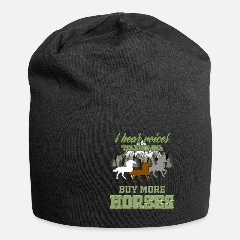 Reiten Pferde - Jersey-Beanie - Schwarz
