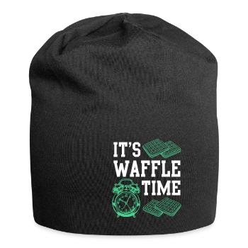 Waffle Time saying gift idea waffle - Jersey Beanie - black - Front