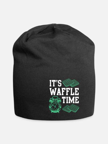 Waffle Time Spruch Geschenkidee Waffel - Jersey-Beanie - Schwarz