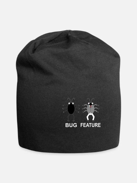 Bug Feature - Informatiker Programmierer - Jersey-Beanie - Schwarz