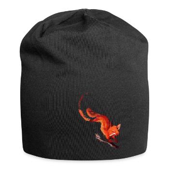 Waldtier Fuchs Zeichnung Natur Abenteuer Tier Jagd - Jersey-Beanie - Schwarz - Vorne