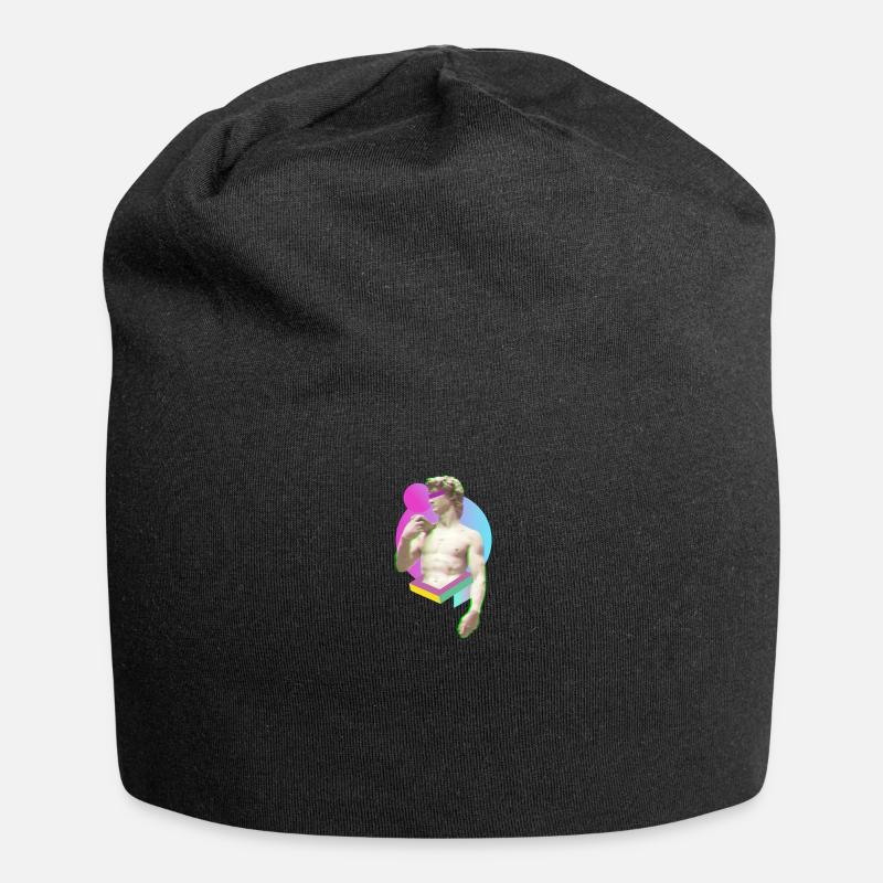 Michelangelo David Statue Modern Urban Gift - Jersey Beanie - black