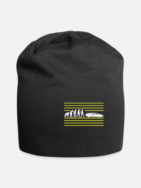 EVOLUTION FROM MONKEY TO CAR - Jersey Beanie - black