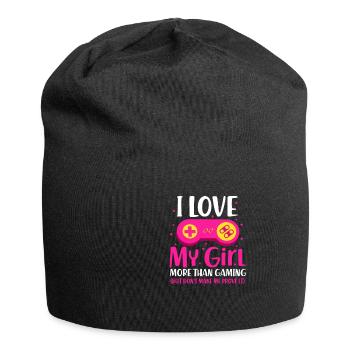 Gamer Gaming love partners gamble gift - Jersey Beanie - black - Front