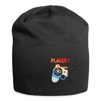 Player 1 Gamer Partner Paar Liebe Zocken Geschen - Jersey-Beanie - Schwarz - Vorne