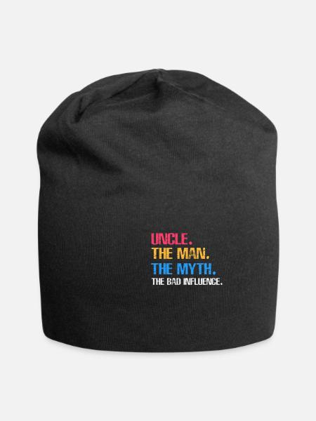 Uncle legend myth nephew niece gift - Jersey Beanie - black