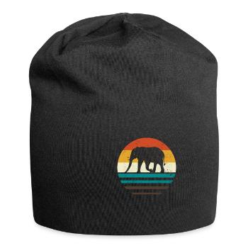 Elefant Retro - Jersey-Beanie - Schwarz - Vorne
